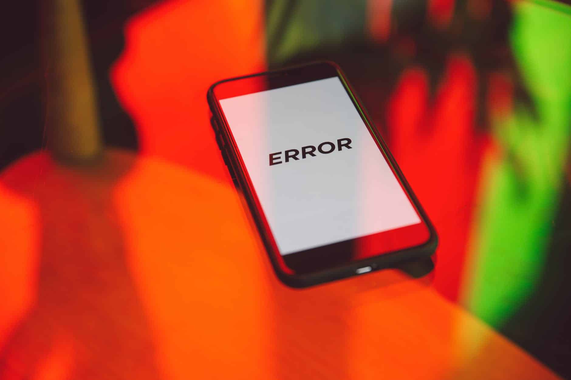 error on phone