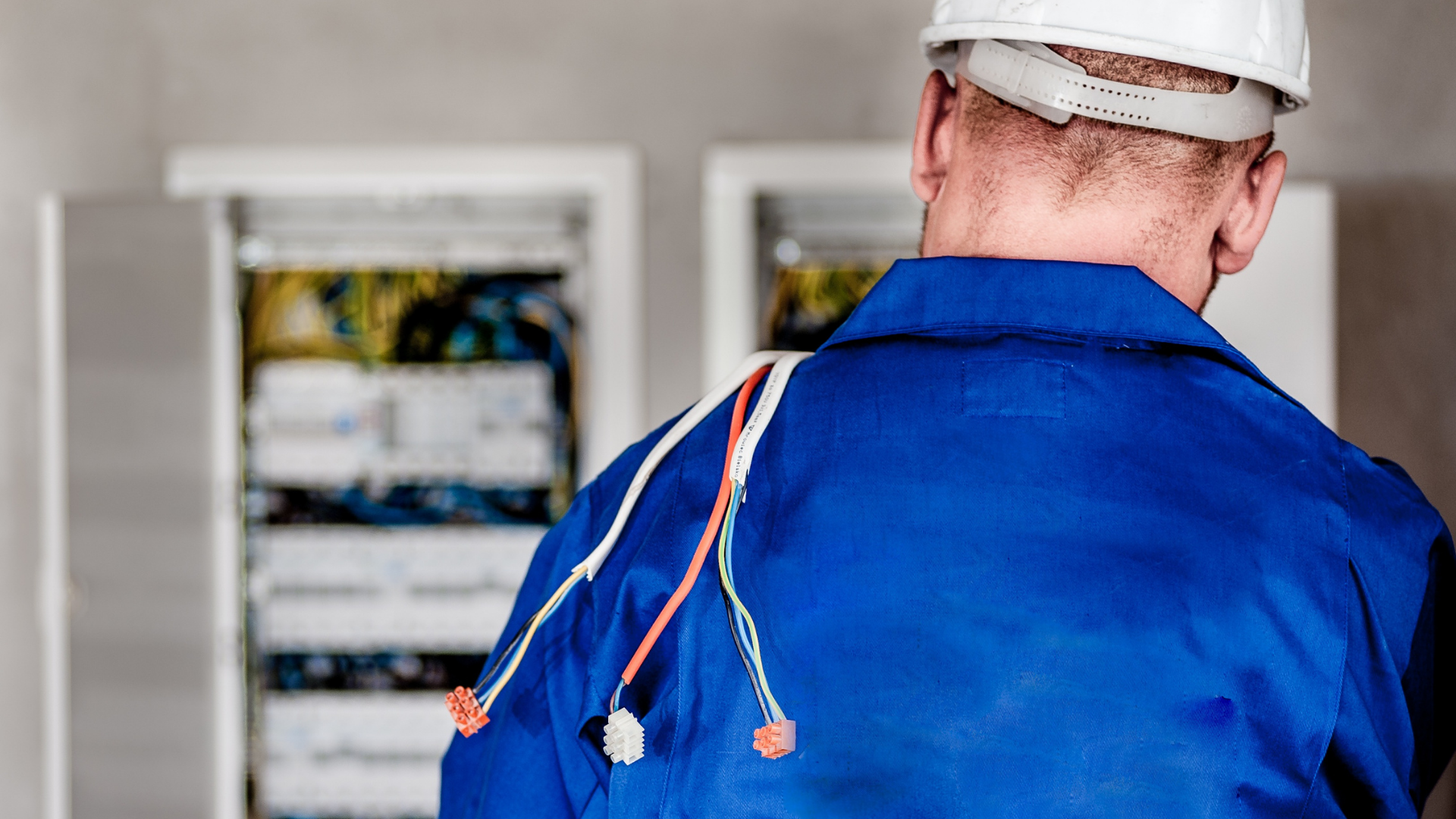 man installing new connection